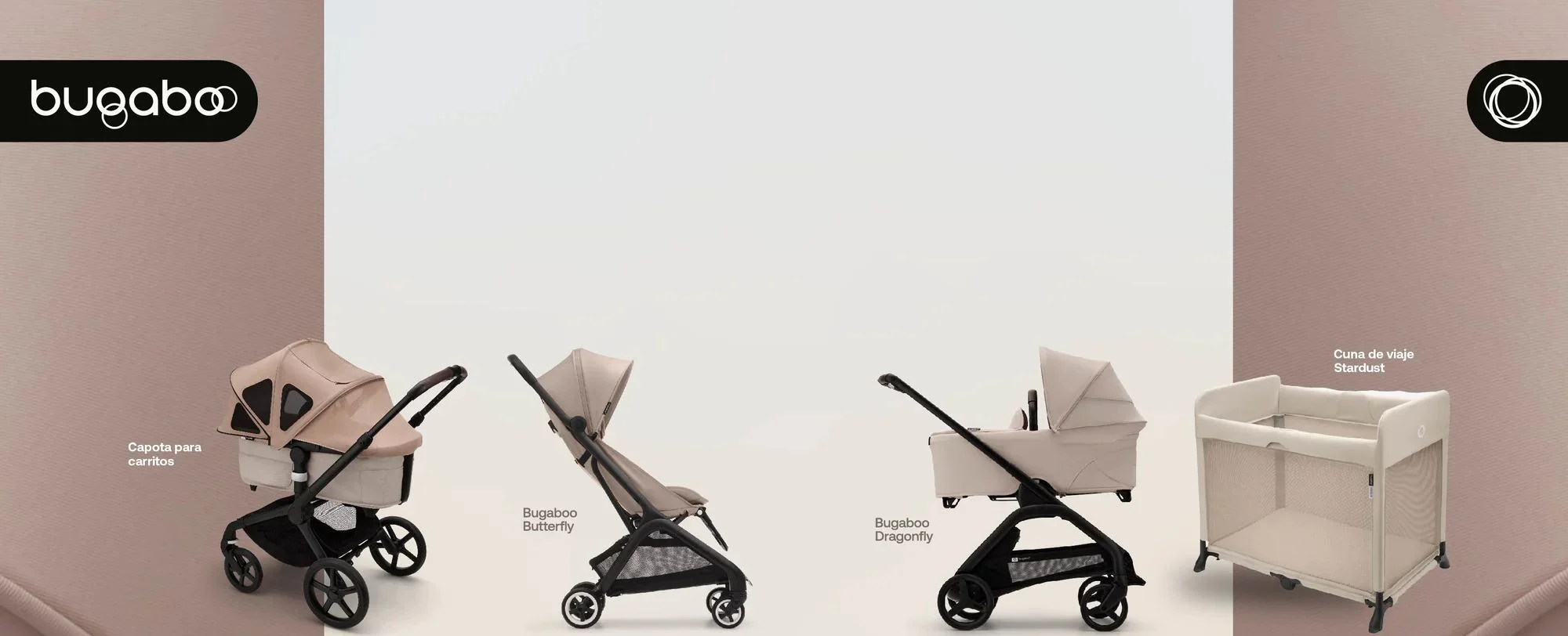 Bugaboo: capota para carritos, Bugaboo Butterfly, Bugaboo Dragonfly y cuna de viaje Stardust